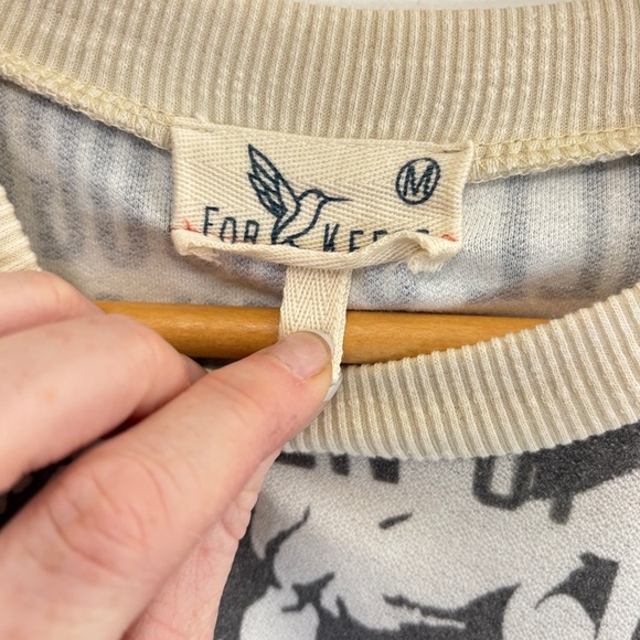 Cream and Black Graphic Sweatshirt with Vintage Horse Design - Picture 3 of 4